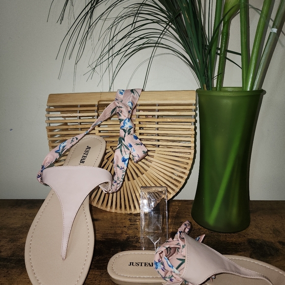 Wrap Around Blush Pink Sandals - Picture 2 of 3